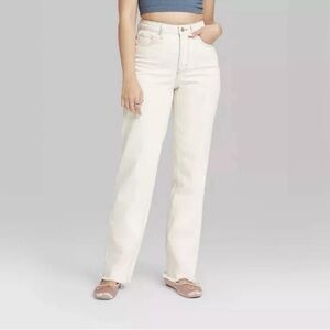NWOT Women's High-Rise Straight Jeans -
Wild Fable Cream